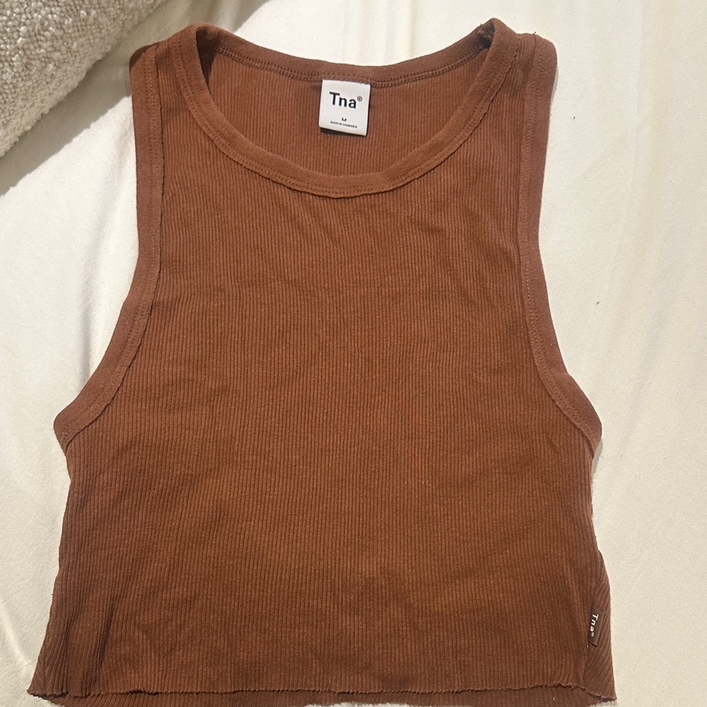 TNA Women's Tan Ribbed Muscle Tee